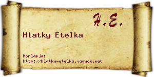 Hlatky Etelka névjegykártya